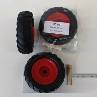 Rad komplett 80 mm